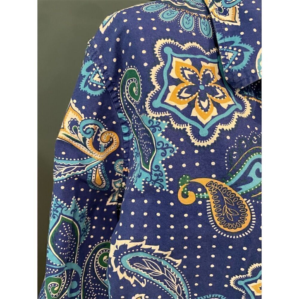 *3/$15 Kim Rogers Women's 2X Multicolor Paisley Long Sleeve Blouse - Picture 4 of 8